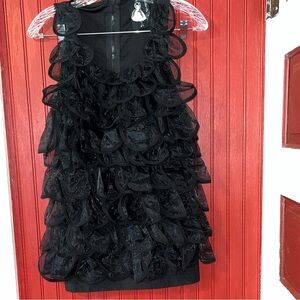 Twelve by Twelve Elegant Black Layered Ruffle Dress XS